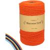 FORBELL Filato macramè, 2 mm x 300 m, filato di cotone premium, per fai da te (arancione, 2 mm x 300 m)