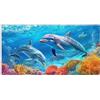 YISUMEI Telo mare con delfini sottomarini per adulti, extra large, 180 x 90 cm, in microfibra, ad asciugatura rapida, per viaggi, nuoto, campeggio, sport