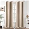 MIULEE Tende Oscuranti per Interni 2 Pezzi 200x260 CM, Tenda Beige Moderna per Soggiorno, Tende Termiche Isolanti Interno con Anelli, Tenda Oscurante Finestra Camera da Letto Salotto Larghezza 200 CM
