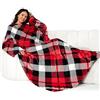 Winthome Coperta con Maniche - Coperta Pile Morbida e Calda, Plaid con Maniche con Magia Adesivo, Coperta Indossabile per Regalo Natalizio Donna Uomo, Risparmia Costi di Riscaldamento(Plaid, 40x170cm)