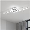 Dorlink Plafoniera LED Soffitto Ruotabile, 26W 2340LM Lampadario LED Camera da Letto, 6500K Bianco Freddo Lampadari Cucina, 2 Luci Plafoniera Onde Sfalsate Argento, Lampadario Soggiorno, 82CM