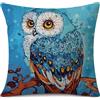 JOTOM Federa quadrata per cuscino, motivo gufi, 45 x 45 cm, decorazione con animali, per casa, soggiorno, divano, letto, divano (gufi)