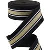 GORGECRAFT 4.3 m 40mm di Larghezza Fascia Elastica A Strisce Bianche e Dorate Nera Piatta Elastica per Cucire Lavorare A Maglia Nastro per Fai da Te Fascia per Capelli Borse Indumenti Accessori