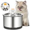 Diealles Shine Fontanella per Gatti in Acciaio Inossidabile da 2,5 Litri, Ultra Silenziosa Distributore d'Acqua Con Luce a LED, Filtrazione a 4 Stadi e Filtro