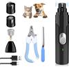 Anluomania Lima Unghie Cani Elettrico, 8000RPM Tagliaunghie per Cani, Taglia Unghie per Cane Ricaricabile, 2 velocità 3 Porte, Silenziose Vibrazioni Ridotte, Adatto a Tutte Le Taglie di Gatti/Cani