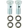 QUARKZMAN 2 Set Adattatore Universale Raccordo Freno Banjo M10x1.25 | Realizzato In Acciaio Al Carbonio Per Impianto Frenante Idraulico 30x15mm Foro 6mm Guarnizioni Incluse