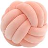 Generic Cuscino a sfera di nodo, cuscino per palla annodata, cuscino per divano in morbido peluche, cuscino a fiocco intrecciato a mano, cuscino decorativo per divano, letto, 20 x 20 cm