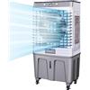 WilkSxyc Raffrescatore Evaporativo Industriale con 4 Ruote Universali, Serbatoio d'Acqua da 60 Litri, Oscillazione a 120°, 3 velocità, Raffredda Fino a 90 M²(200W)