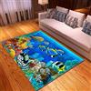 Mateju Tappeto Salotto Moderno, 3D Fondo Marino StampaTappeti Camera da Letto, rug Cucina Antiscivolo Lavabile per Tavolino da Salotto,Bagno,Tappeto Bambini Cameretta (80x160cm,Pesce di mare3)
