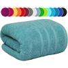 EDB Telo da bagno extra large, 100 x 200 cm, da bagno di grandi dimensioni, XXL, super morbidi, 100% cotone egiziano, asciugamano da spiaggia avvolto nel corpo, 600 g/m² (colore celeste, 1)