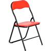 AVANTI TRENDSTORE Procida - Sedia pieghevole in tubolare d'acciaio nero con sedile e schienale imbottiti, di colore rosso. Dimensioni LAP ca. 44x79x45 cm