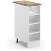 Vicco Scaffale da cucina Fame-Line, Bianco/Bianco, 30 cm, PL Rovere