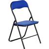 AVANTI TRENDSTORE Procida - Sedia pieghevole in tubolare d'acciaio nero con sedile e schienale imbottiti, di colore blu. Dimensioni LAP ca. 44x79x45 cm