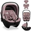 Lionelo Seggiolino Auto Ovetto Neonato MOXIE i-Size, Gruppo 0+ (40-87cm), Installazione ISOFIX, Ultraleggero,Tessuto Naturale in Bambù, Poggiatesta Ergonomico Memory Foam, Protezione Laterale Avanzata