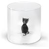 WD Lifestyle - Bicchiere in Vetro Borosilicato 250ml con Soggetto in Vetro Colorato Interno (Gatto)
