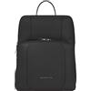PIQUADRO Zaino in pelle_ PC15.6'' espandibile ner