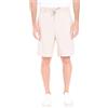 Ciabalù Bermuda Uomo Lino Estivi Tinta Unita Pantaloncini con Coulisse in Vita e Tasche America Pantaloni Corti Slim Fit (IT, Testo, M, Regular, Regular, Bianco)