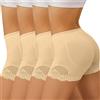 FINETOO Confezione da 4 Pantaloni da Ciclismo da Donna, con Push up, Morbidi, Sexy, Traspiranti, Hipster da Donna, Confezione Multipla, Taglie S-L, Serie A-4,S