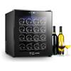 Wintem Cantinetta Vino Doppia Temperatura per 16 Bottiglie 48L - Mini Frigo Bar Refrigerato con Illuminazione LED, Silenzioso, Regolazione 12-18°C - Wooler12 Design Moderno