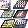 saijer Mini Giochi da Tavolo, 5 in 1 Gioco Di Serpenti e Scale Da Viaggio Per Bambini Mini Serpenti e Scale Gioco Da Viaggio Giochi Di Serpenti e Scale Magnetiche Portatile Scacchi di Volo