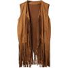 Generico Gilet retrò da Festa Western Anni '60 Hippie con Frange Cosplay Indiano Bohémien Giubbotto Taglia (Brown, L)