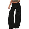 Sunnyuk Pantalone Trekking Donna Estivo Pantaloni da Lavoro Eleganti Lunghi Pantaloni Comodi Curvy Pantaloni Cargo Cavallo Basso Elasticizzati Pantaloni Trekking Leggero Sportiva