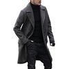 KINKOCCL Giacca da uomo 3/4 cappotto lungo giacca di lana lunga da lavoro doppio petto giacche lunghe cappotto giacca a vento capispalla business casual capispalla slim fit trench coat, 0B-Grigio, L