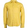 Coveri Camicia Collo Classico in Puro Lino Colore Senape con Logo Ricamato sul Cuore, Senape XXL