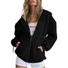 Generico Felpa Donna con Zip e Cappuccio Giacca da Donna Zip Up Felpe con Cappuccio Y2K Giacche con Tasche Leggero e Casual a Maniche Lunghe Maglioni Autunnali con Cerniera Coulisse
