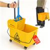 BAKAJI Carrello Pulizie Professionale Secchio Lavapavimenti 20 Lt per Mocio con Ruote