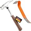 Picard Martello da carpentiere PICARD n. 298 + Mini piede di porco BlackGiant® + Adesivo | Utensile professionale per copritetti 600 g | Manico in acciaio cromato-molibdeno | Portachiodi magnetico