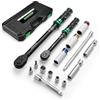 LLAVETOR Set di chiavi dinamometriche 60 Nm e 220 Nm, 3/8 e 1/2 azionamento con 15 chiavi esagonali, candela, prolunghe per auto, moto, manutenzione industriale