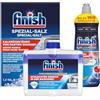 Finish Set per la cura della lavastoviglie - brillantante 800 ml, sale speciale 1,2 kg, detergente per macchina 250 ml