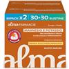Alma Farmacie Magnesio e Potassio Alma Farmacie Bipack 30+30 Bustine Zero Zuccheri | Formula potenziata ad alta concentrazione per ridurre stanchezza, gusto agrumi, zero zuccheri. Senza glutine e lattosio
