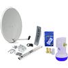 HD-LINE 1 Teilnehmer Set - Qualitäts-Alu-Sat-Anlage - Select 60/65cm Spiegel/Schüssel Anthrazit HD-LINE Single LNB - Satelliten-Komplettanlage - für 1 Receiver/TV [Neuste Technik - DVB-S/S2, Full HD, 4K/UHD, 3D]