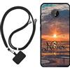 Sunrive Cover compatibile con Nokia C10/C20,Custodia Case in molle matte Morbida Flessibile Antigraffio protettiva back Case(Mare,sole,gabbiani)+1 x Cordino Universale