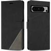 SONWO Cover per Google Pixel 8 PRO, Flip Caso in PU Pelle Case Cover Custodia con Slot per Schede e Supporto Stand per Google Pixel 8 PRO, Nero