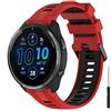 GIOPUEY Cinturini Compatibile con Garmin Forerunner 965/955/945/745, Morbido TPU Cinturino [Design a Colori di Giunzione] - Red/Black
