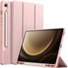 JETech Custodia per Samsung Galaxy Tab S10 Lite / S10 FE / S9 FE 10,9 Pollici con S Pen Holder, TPU Trifold Supporto Protettiva Tablet Cover, Supporta S Pen di Ricarica (Oro Rosa)