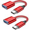 JSAUX Adattatore da USB C a USB 3.1 [confezione da 2], Cavo OTG Adattatore USB C Rosso