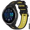 GIOPUEY Cinturini Compatibile con Forerunner 965/955/945/745, Morbido TPU Cinturino [Design a Colori di Giunzione] - Black/Yellow