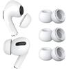 MMOBIEL 3 Paia Auricolari di Ricambio per AirPods Pro Gen 1&2 di MMOBIEL - Gommini in Silicone con Foro di Riduzione del Rumore, Box Stoccaggio Portatile e Adatto alla Custodia di Ricarica - S - Bianco