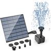 AISITIN Fontana Solare da Giardino Esterno Fai Da Te Fontana Solare per Laghetto con 6 Effetti Ugelli Pompa Acqua Energia Solare per Bagno per Uccelli,Stagno,Piscina,Decorazione del Giardino(1 pezzo)