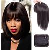 SDZNYQT Topper per capelli lisci con frangia per diradamento dei capelli da donna clip in parrucchino da donna topper per capelli toupee per perdita di capelli (4#)