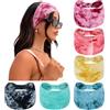 Loiluliy Fasce larghe da donna annodate per capelli da donna, bandana elastica per capelli, antiscivolo, fasce per capelli tie dye, accessori per capelli bohémien, per allenamento e yoga, confezione