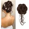 XFSRG Coda Capelli Extension con Clip ad Artiglio Naturale Chignon Facile Disordinato Ricci Ondulati per Donne Ragazze(Marrone chiaro)