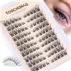 TOOCHUNAG Toochnag Ciglia finte a ciuffetto naturali, 100 pezzi, curvatura a C, 8-16 mm, fai da te, ciglia singole a sinistra e a destra, 3D