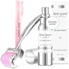 âme pure® Face Roller Basic KIT 100% Trattamento Naturale con Micro Aghi per Pelli Sensibili Anti Pori Dilatati Anti Rughe e Anti Imperfezioni (Dermaroller 0.5mm + Gel + Disinfettante)