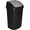 Curver 229390 - Pattumiera con Coperchio Basculante, in plastica, Colore Nero/Grigio, 40,6 x 66,8 x 34 cm, 50 Litri
