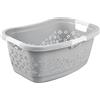 keeeper Cesta per il Bucato Ergonomica con Decorazione Permeabile all'Aria, Morbidi Manici Antiscivolo, 50 L, Lasse, Nordic Grey (Grigio)